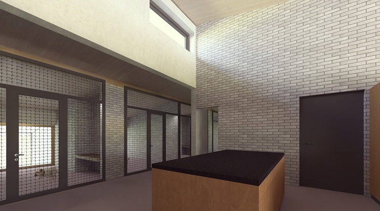 Visualisierung der Innenausrichtung der Tollwut Quarantäne Station